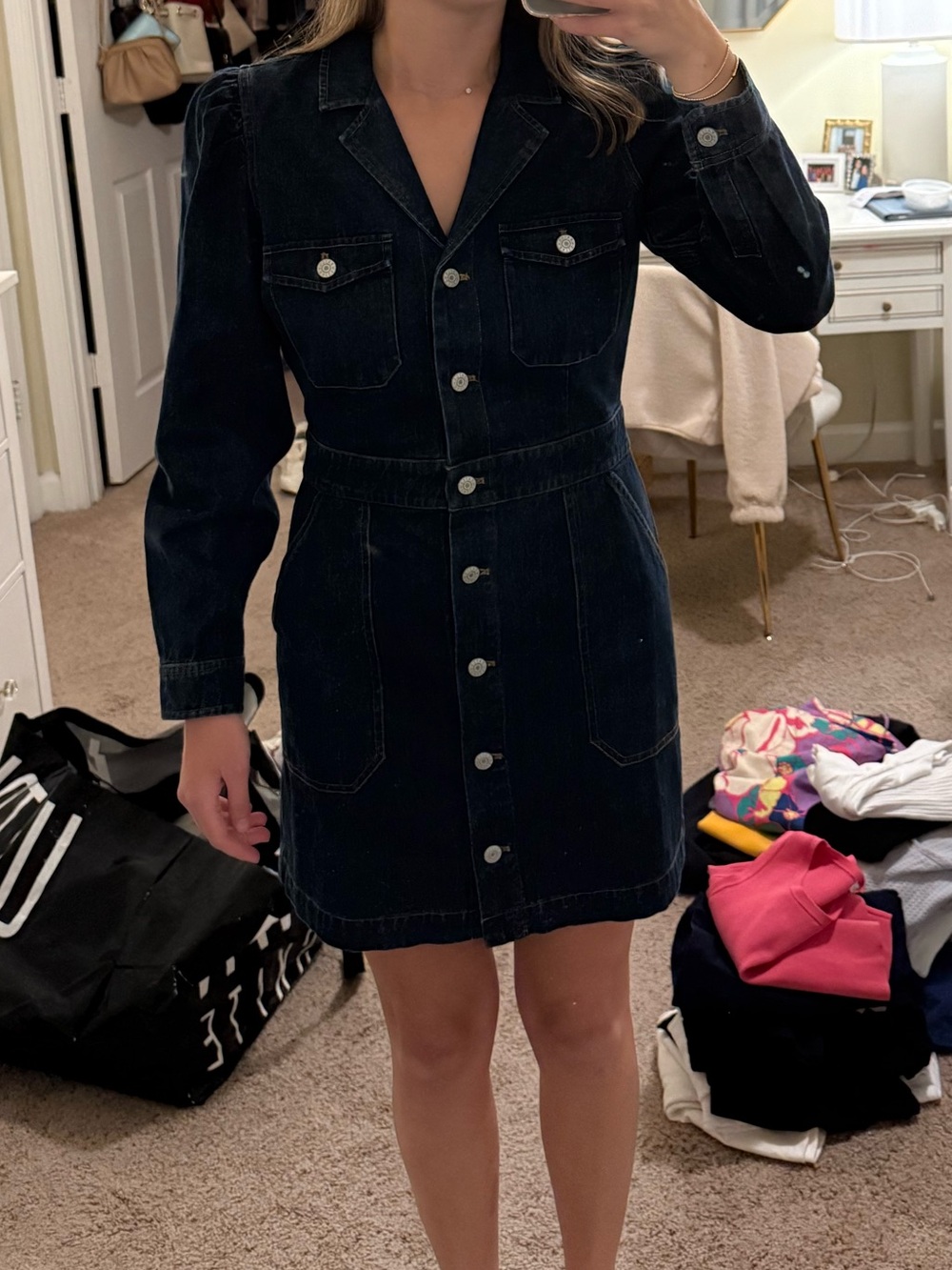 Rails long sleeve denim dress